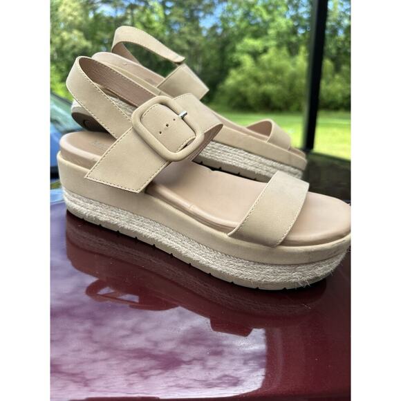 Michael Shannon Women's Beige Kira Espadrille Platform Sandals - Size 11 - Picture 3 of 6